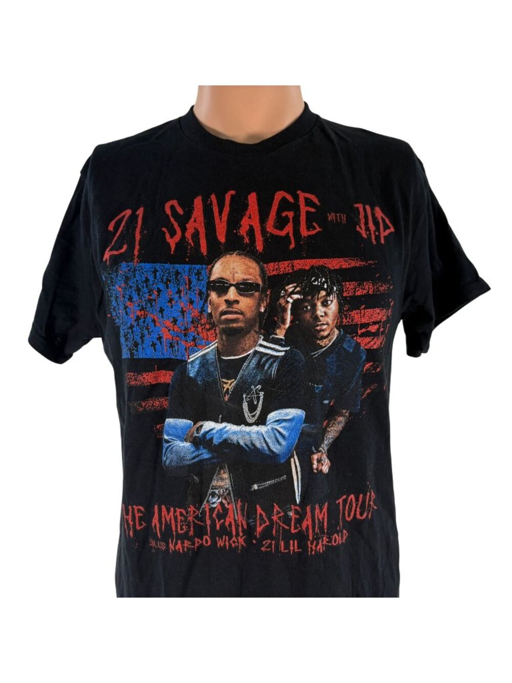 21 Savage American Dream Tour T Shirt Mens Size M JID Rap Hip Hop 2024
